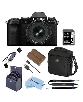Fujifilm X-S20 Mirrorless Camera with Xf 16-50mm f/2.8-4.8 R Lm Wr Lens, Black, Bundle with 128GB Memory Card and Li-Ion Battery, 58mm Filter Kit and