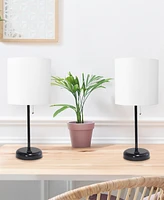 Creekwood Home 19.5" Metal Oslo Contemporary Bedside Duo Table Lamp Set