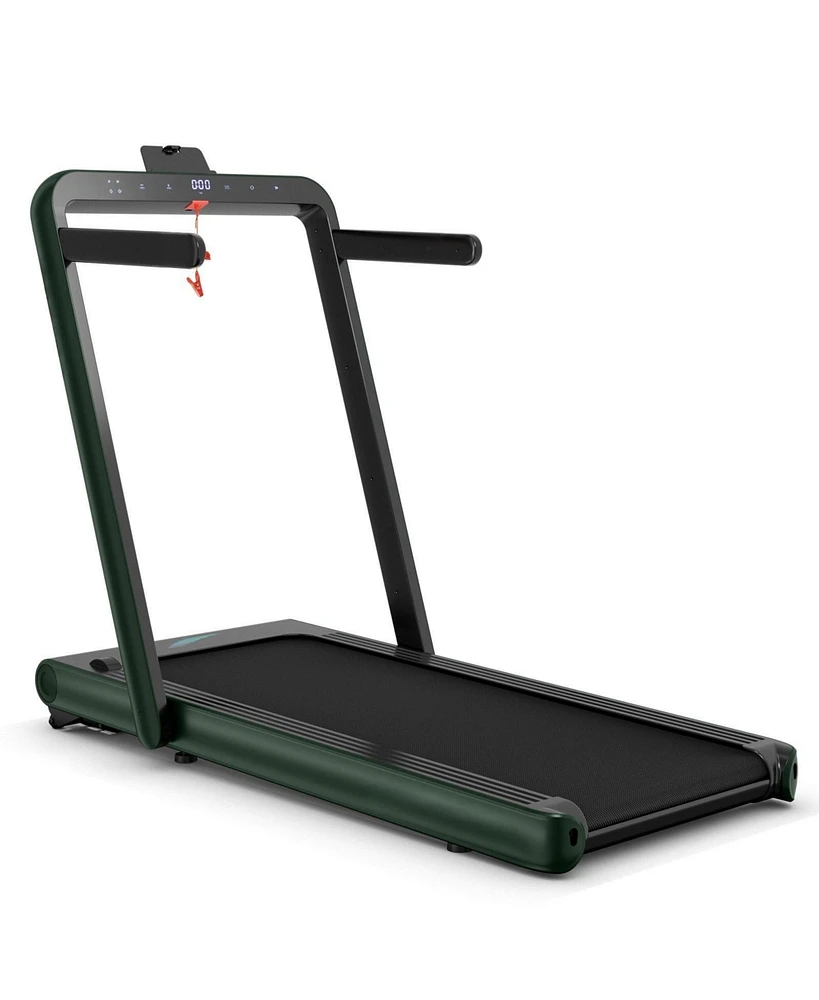 4.75HP 2 In 1 Folding Treadmill with Remote App Control-Green