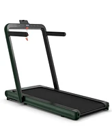 4.75HP 2 In 1 Folding Treadmill with Remote App Control-Green