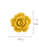 Bling Jewelry Set of 3 Romantic 3D Carved Rose Flower Post Stud Earrings 10MM Lightweight