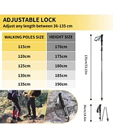 Naturehike 1pc Aluminum Trekking Poles, Lightweight Folding Hiking Poles, Adjustable 115-135cm, Compact 36cm, Walking Sticks for Hiking & Camping