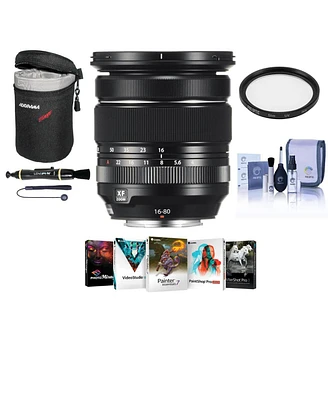 Fujifilm Xf 16-80mm f/4.0 R Ois Wr Lens, Bundle with ProOptic 72mm Uv Filter, Lens Case, Cleaning Kit, Lens Cap Tether, Lens Cleaner, Pc Software Kit