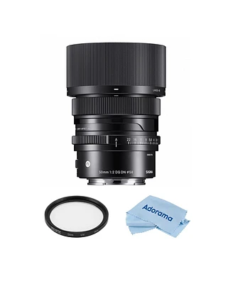 Sigma 50mm f/2.0 Dg Dn Contemporary Lens for Sony E Bundle with 58mm Multi Coated Uv Slim Filter, Microfiber Cleaning Cloth