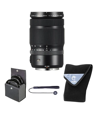 Fujifilm Gf 45-100mm f/4 R Lm Wr Lens, Bundle with 82mm Digital Essentials Filter Kit and 19x19" Lens Wrap