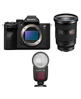 Sony Alpha a7R V Mirrorless Camera with Fe 24-70mm f/2.8 Gm Ii Lens, Bundle with Flashpoint Zoom Li-on X R2 Ttl Flash