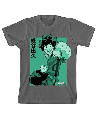 My Hero Academia Boys Deku Punch Charcoal T-shirt-xl