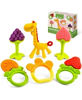 Sperric Baby Teether Toys for Babies 0-6 Months, Newborn Infant Baby Teethers Freezer Safe Silicone Baby Teether Toys, Frozen Teething Toys for Babies