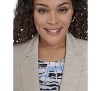 Calvin Klein Plus Linen-Blend One-Button Blazer