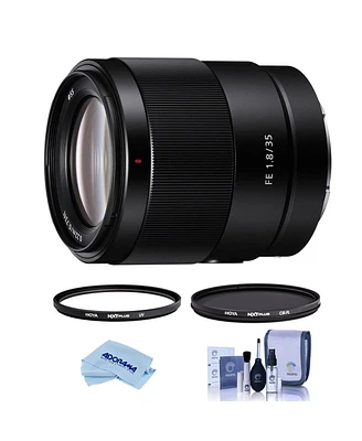Sony Fe 35mm f/1.8 Lens for Sony E, Bundle with Hoya 55mm Uv+Cpl Filter Kit, Cleaning Kit, Cleaning Cloth