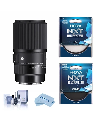Sigma 105mm f/2.8 Dg Dn Art Macro Lens for L Mount, Bundle with Hoya Nxt Plus 62mm Cpl+Uv Filter Kit, Cleaning Kit, Cleaning Cloth