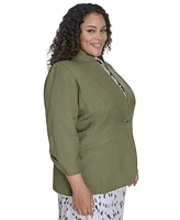 Calvin Klein Plus Linen-Blend Blazer
