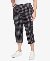 Hearts Of Palm Plus Polka Dot Print Capri Pants