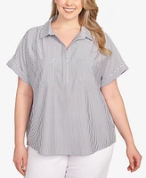Hearts Of Palm Plus Stripe Pull Over Top