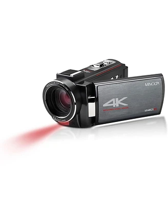 Minolta MN4K25NV 4K Ultra Hd 30MP 3" Touchscreen Camcorder with Night Vision, Black