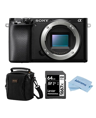 Sony Alpha a6100 Mirrorless Camera, Bundle with 64GB Sdxc Memory Card and Shoulder Bag