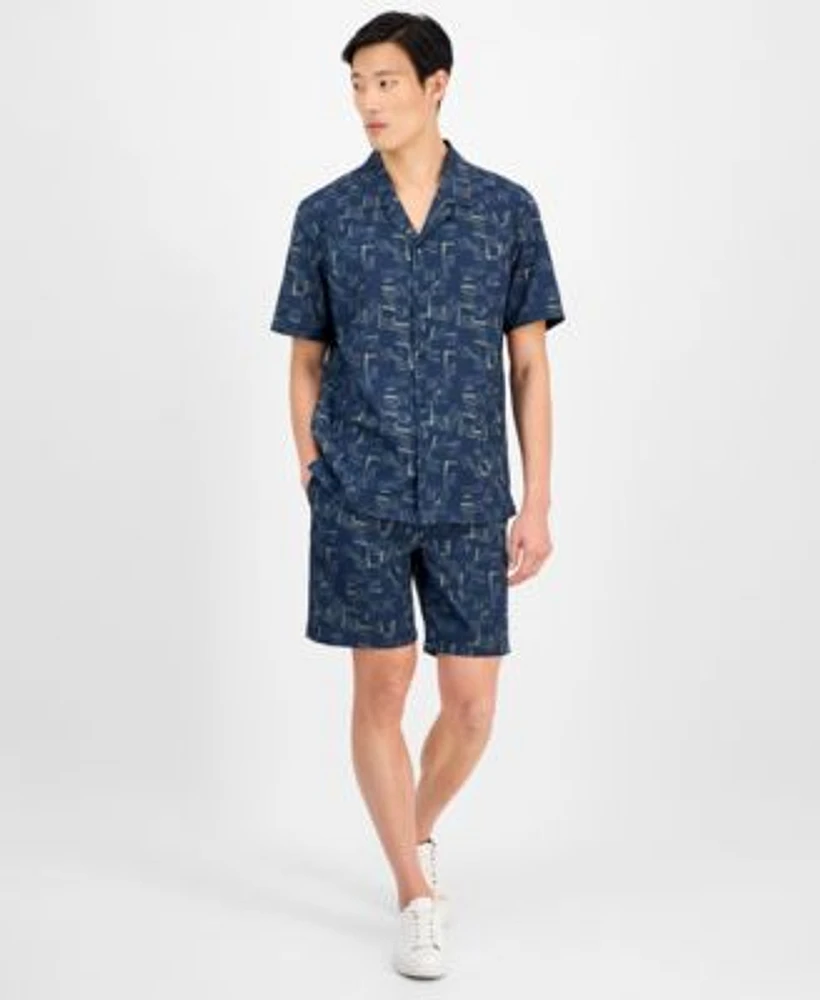 Alfani Mens Abstract Breeze Shirt Shorts Exclusively At Macys