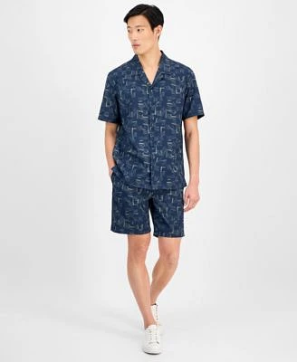 Alfani Mens Abstract Breeze Shirt Shorts Exclusively At Macys