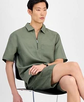 Alfani Mens Linen Shirt Shorts Exclusively At Macys