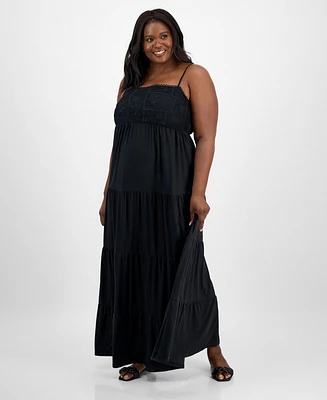 Derek Heart Trendy Plus Lace Trim Sleeveless Maxi Dress