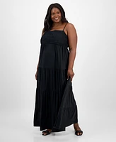 Derek Heart Trendy Plus Lace Trim Sleeveless Maxi Dress