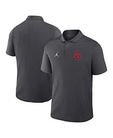 Jordan Men's Anthracite Oklahoma Sooners Primetime Victory Primary Logo Performance Polo Shirt