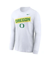 Nike Men's White Oregon Ducks Two-Hit Classic Location Long Sleeve T-Shirt