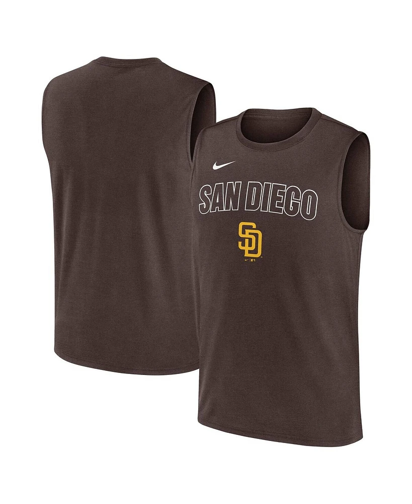 Nike Men's Brown San Diego Padres Knockout Performance Muscle Tank Top