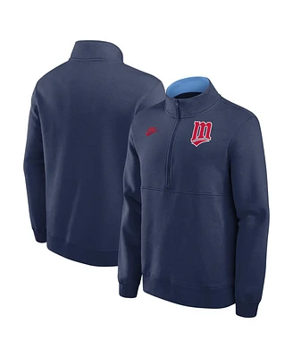 Nike Men's Navy Minnesota Twins Cooperstown Collection Fleece Half-Zip Pullover Sweatshirt