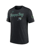 Nike Men's Heather Black Tampa Bay Rays Cooperstown Collection Eras Tri-Blend T-Shirt