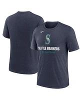 Nike Men's Heather Navy Seattle Mariners Logo Tri-Blend T-Shirt