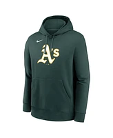 Nike Men's Green Athletics Logo Club Fleece Pullover Hoodie
