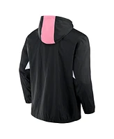 Fanatics Men's Black Inter Miami Cf Free Kick Woven Quarter-Zip Hoodie Jacket