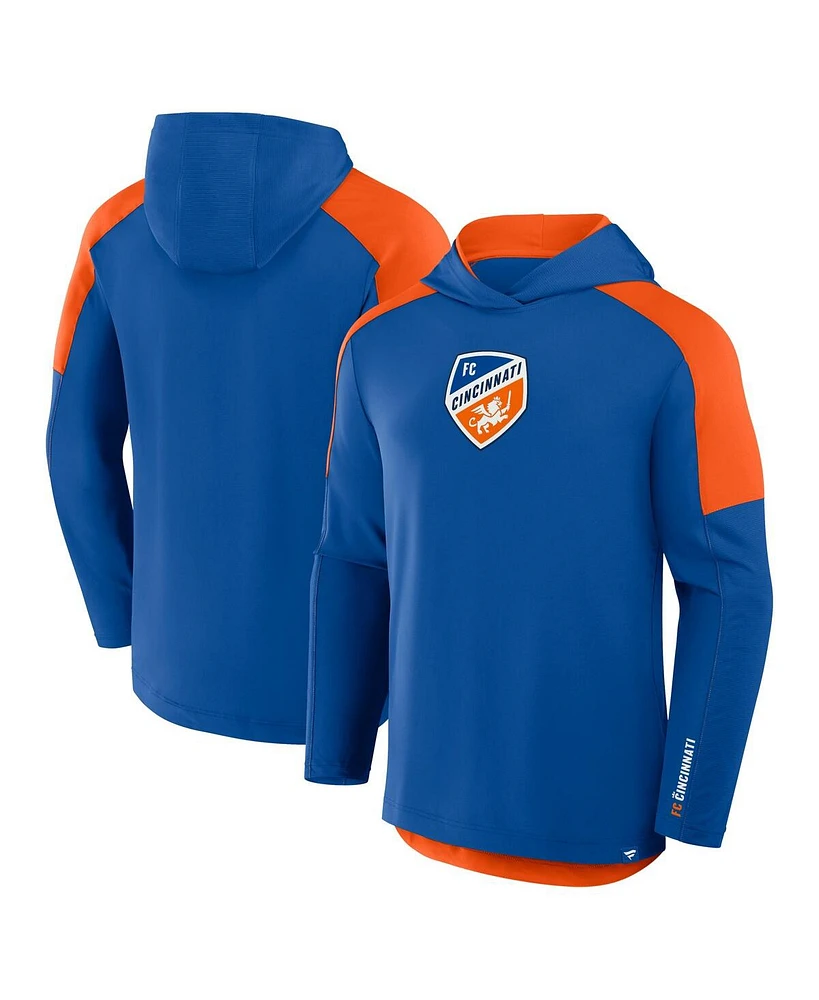 Fanatics Men's Blue Fc Cincinnati Red Card Transitional Pullover Hoodie