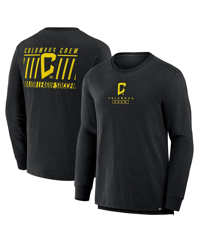 Fanatics Men's Black Columbus Crew Lob Attempt Stadium Slub Long Sleeve T-Shirt