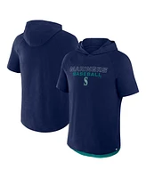 Fanatics Men's Navy Seattle Mariners Clubhouse Optimal Play Raglan Short Sleeve Pullover Hoodie