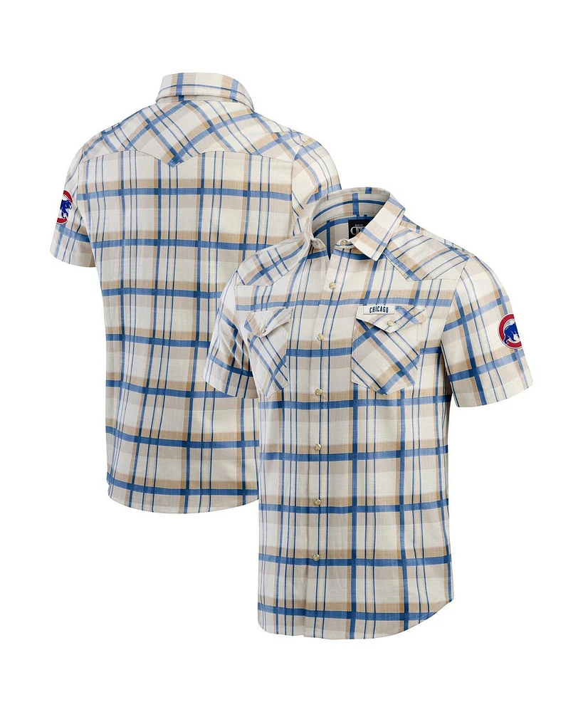 Fanatics Men's Royal Chicago Cubs Plaid Full-Snap Shirt
