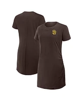 Fanatics Women's Brown San Diego Padres Relaxed fit Drape T-Shirt Dress