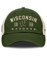 Fanatics Men's Olive Wisconsin Badgers Oht Military Appreciation Frontier Trucker Adjustable Hat