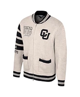 Colosseum Women's Cream Colorado Buffaloes Jacquard Full-Zip Sweater