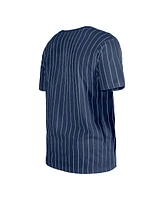 New Era Men's Navy Atlanta Braves Throwback Pinstripe T-Shirt
