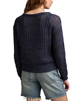 Lucky Brand Women's Cotton Americana Long-Sleeve Sweater