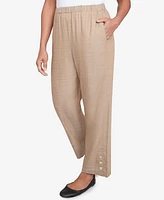 Alfred Dunner Petite Summer Solstice Relaxed Button Detail Ankle Pant