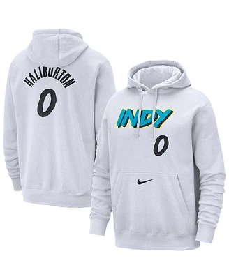 Nike Men's Tyrese Haliburton White Indiana Pacers 2024/25 City Edition Name Number Pullover Hoodie