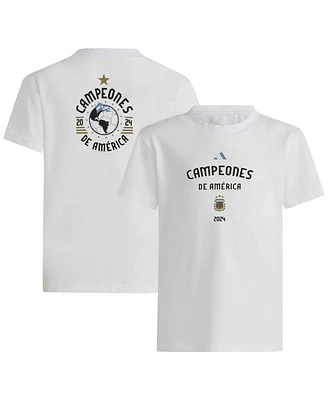 Adidas Big Boys and Girls White Argentina National Team 2024 Copa America s T-Shirt