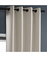 Half Price Drapes Birch Grommet Textured Faux Linen Room Darkening Curtain