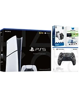 Sony PlayStation 5 Slim Digital with Extra Volcanic Red Controller, Dual Charging Dock and MightySkins Game Pack Code
