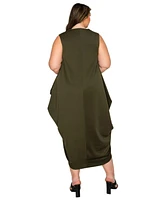 L I V D Plus Clover Sleeveless Bubble Hem Dress
