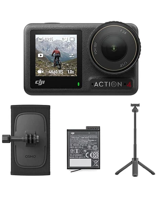 Dji Dji Osmo Action 4 Camera Standard Combo Bundle with Backpack Strap Mount, Mini Extension Rod with Built-In Tripod, Osmo Action 160-minute Extreme