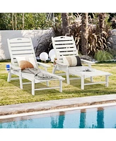Patio Chaise Lounge Chair with 4 Position Backrest